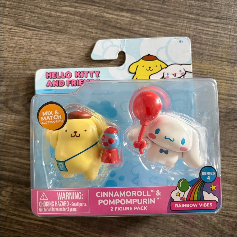 Sanrio‎ Pompompurin (Yellow) & Cinnamoroll (White) 2-Figure Pack